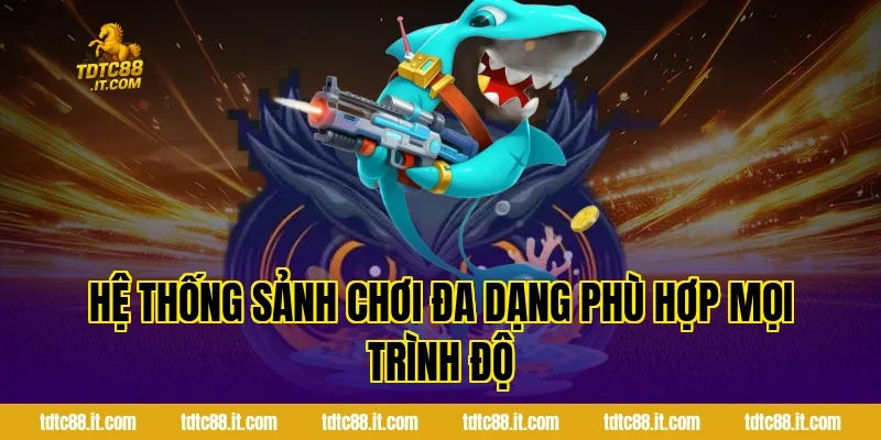 Bắn Cá Ăn Tiền – Game Săn Cá Đổi Thưởng Hấp Dẫn Nhất 3 Hệ thống sảnh chơi đa dạng phù hợp mọi trình độ